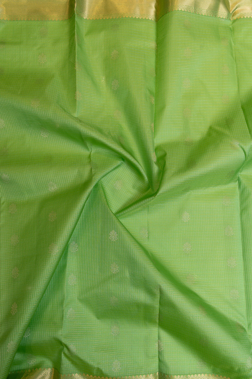 Mint green and purple pure Kanchipuram silk saree