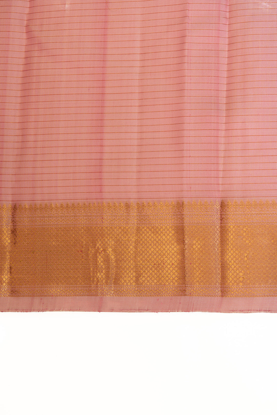 Baby pink Zari checks pure Kanchipuram silk saree