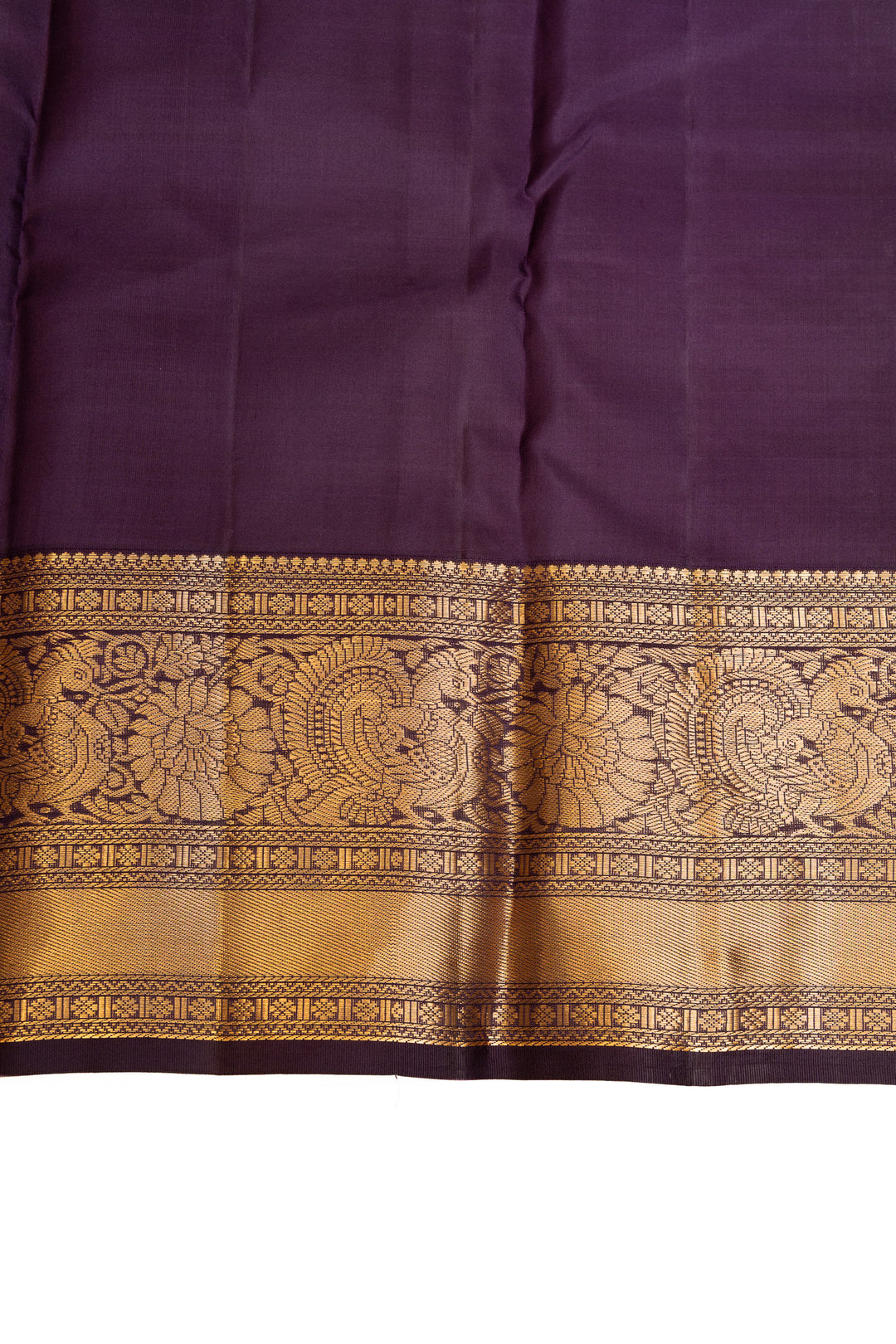 Peach orange and purple pure soft silk saree