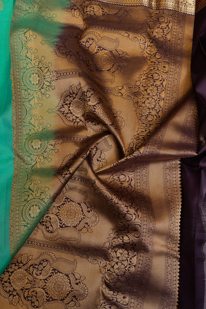 Teal blue and jamun pure Kanchipuram silk sarees