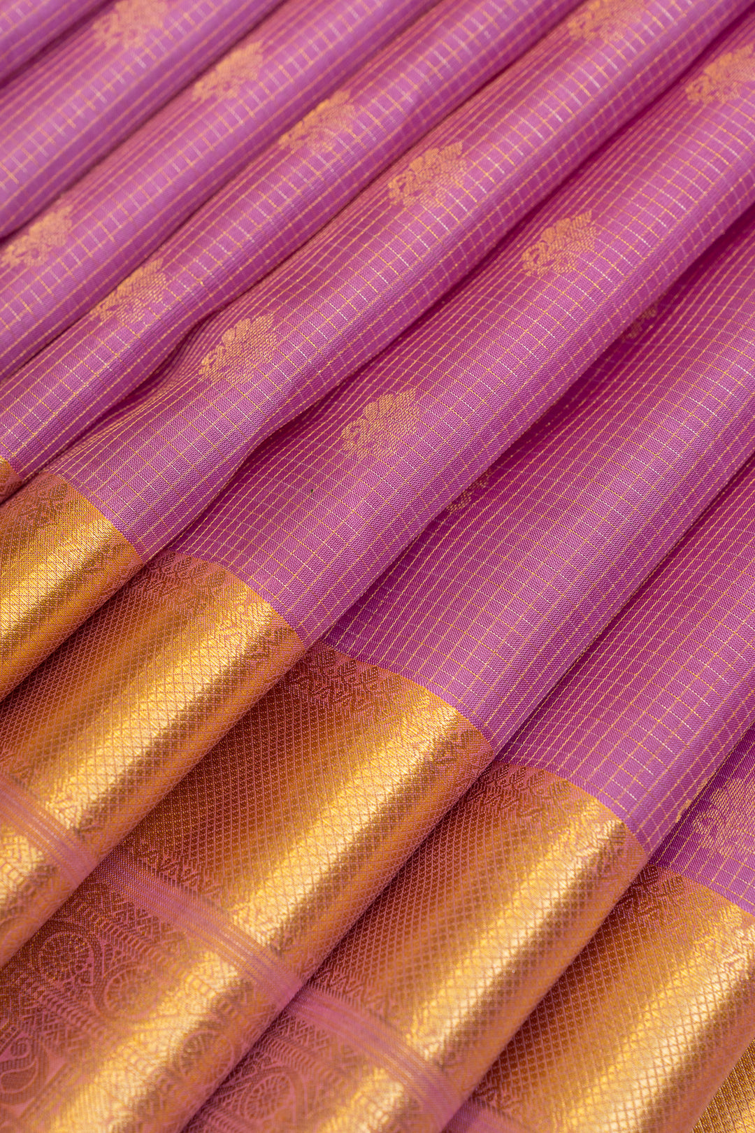 Lilac and yellow pure Kanchipuram silk sarees