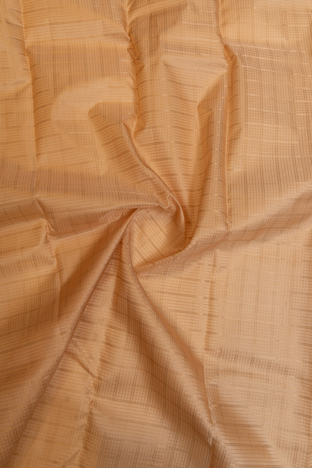 Beige and peach Zari checks pure Kanchipuram silk sarees