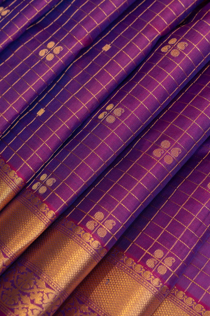 Purple traditional pure soft silk saree