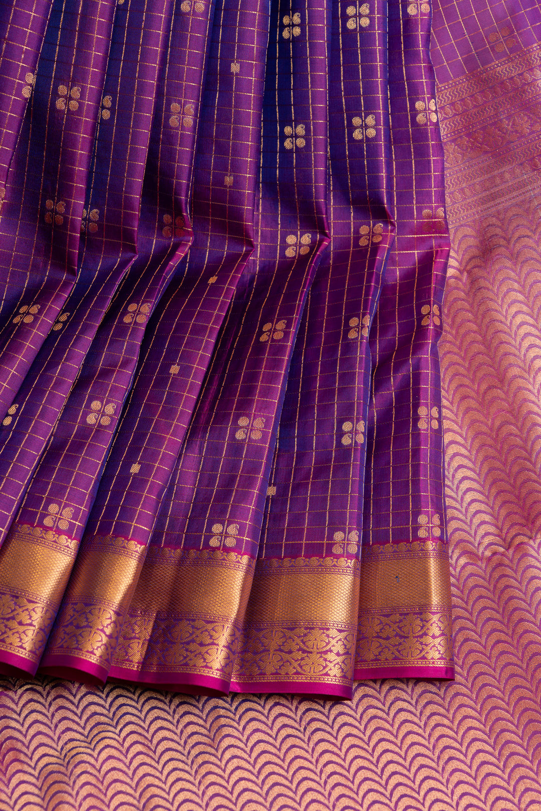 Purple traditional pure soft silk saree