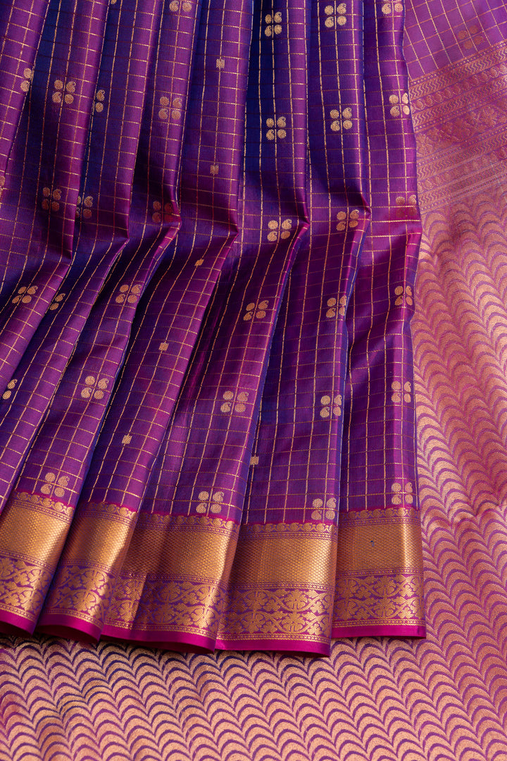 Purple traditional pure soft silk saree