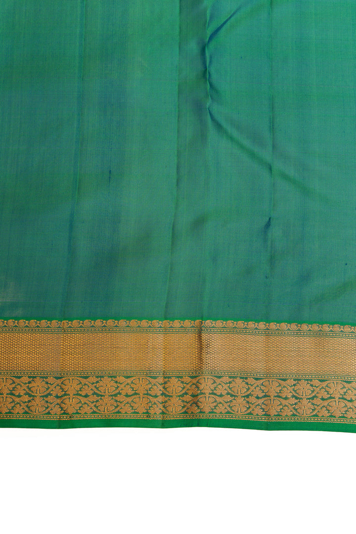 Peacock blue traditional pure soft silk saree