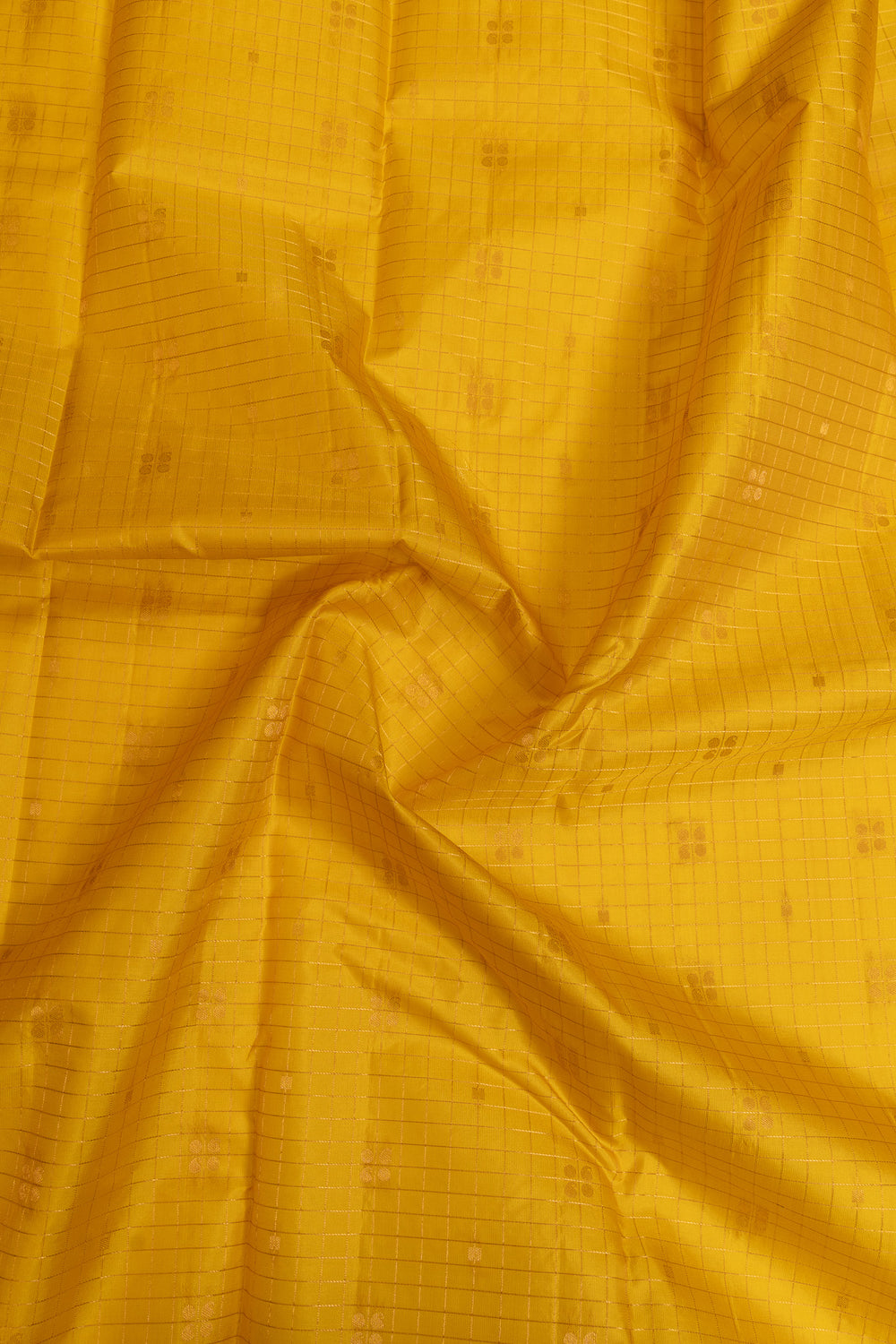 Golden yellow traditional pure soft silk saree