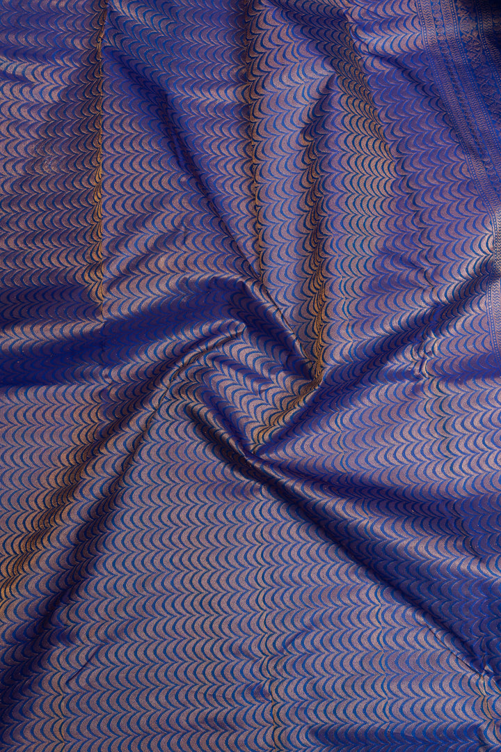 Royal blue traditional pure soft silk saree