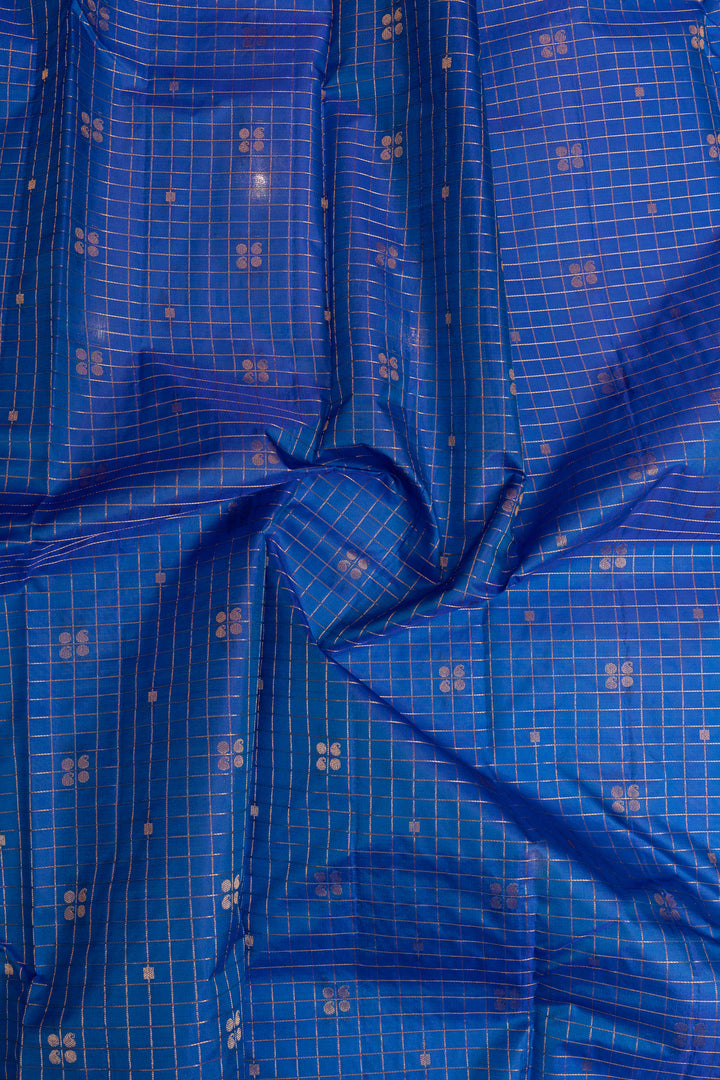 Royal blue traditional pure soft silk saree