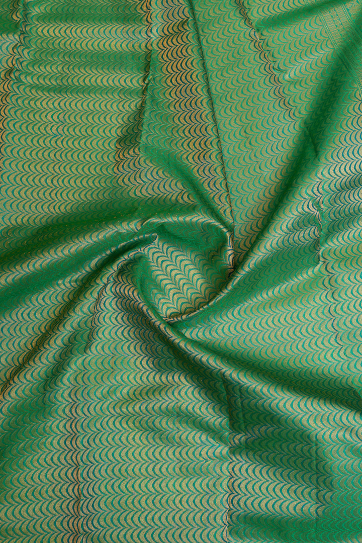 Peacock blue border pure  Kanchipuram silk saree