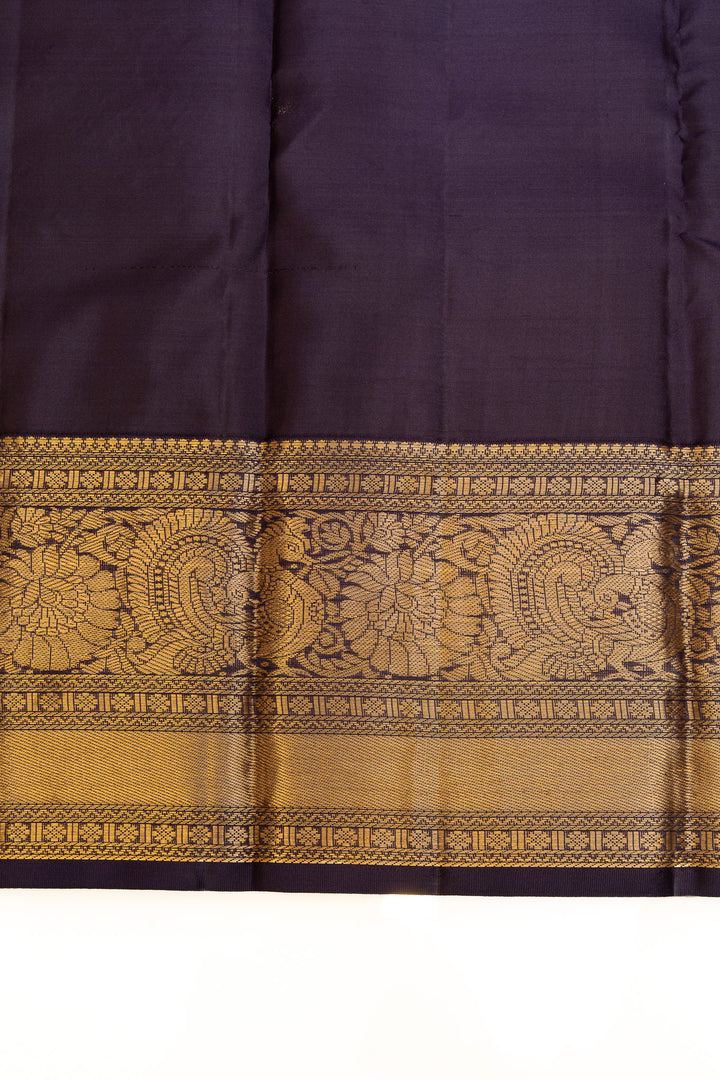 Green and purple traditional pure  Kanchipuram silk saree