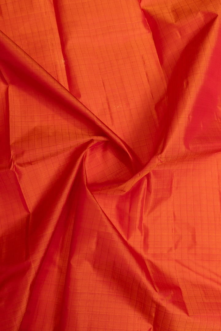 Orange simple border pure soft silk saree