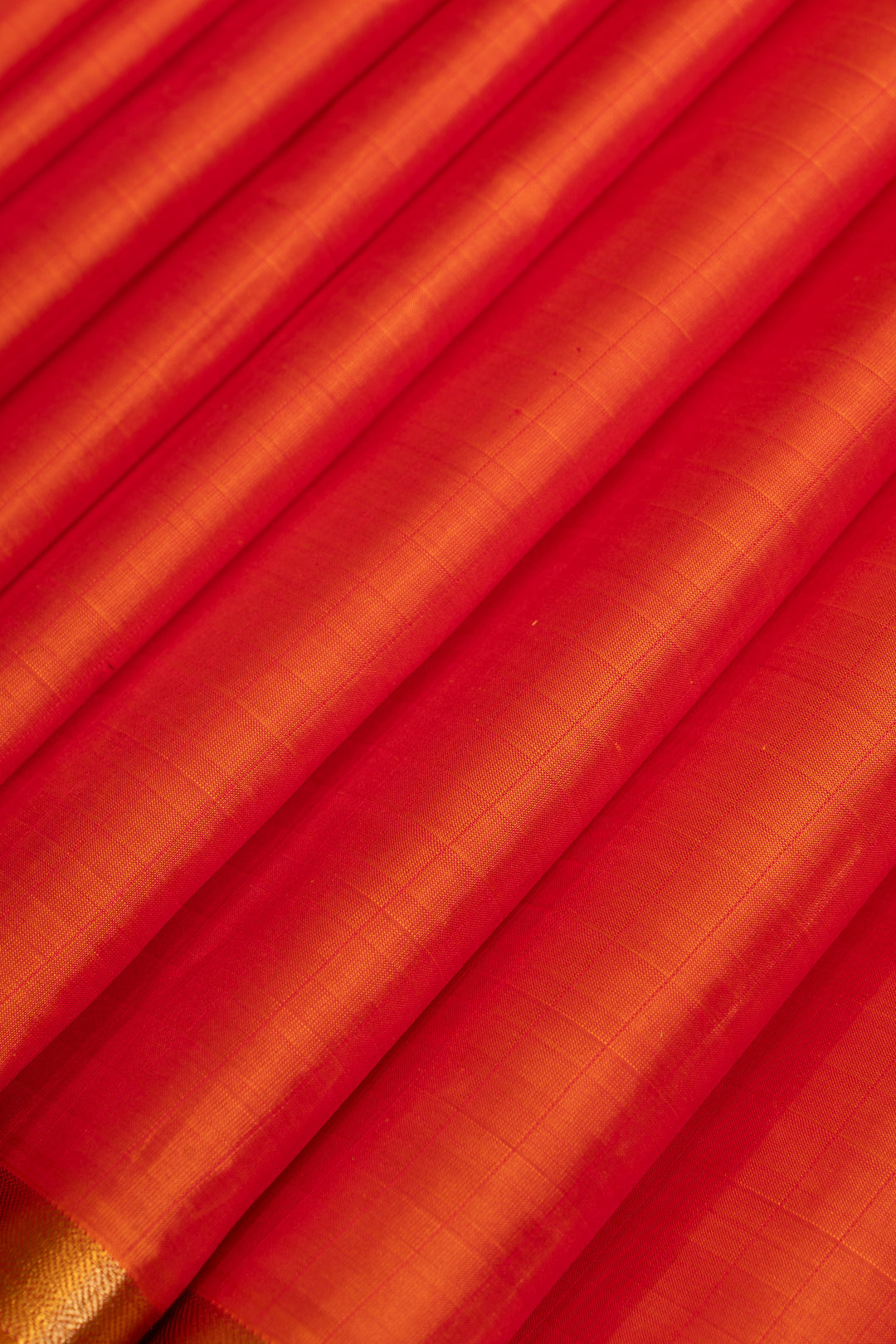 Orange simple border pure soft silk saree