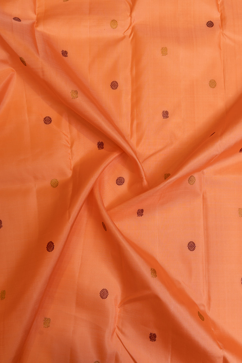 Peach and maroon traditional pure Kanchipuram silk saree