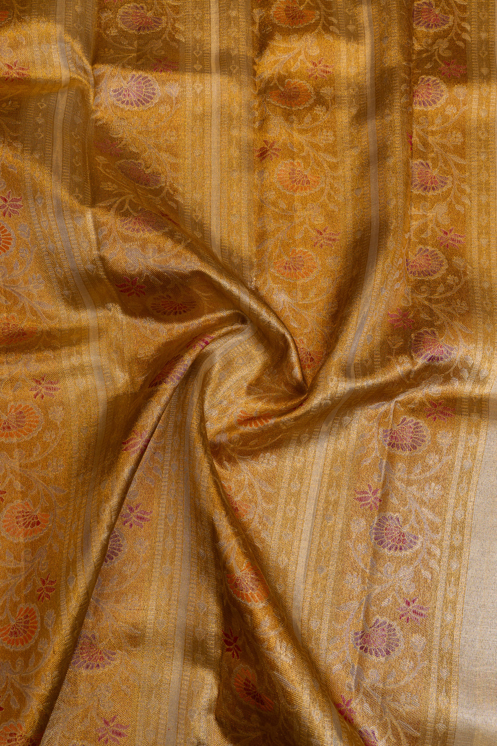 Silver and gold Paithani tissue Kanchipuram silk saree
