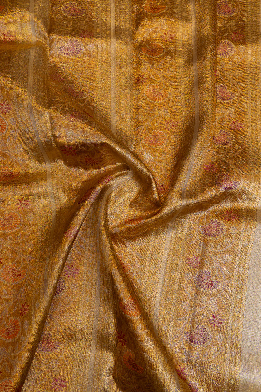 Silver and gold Paithani tissue Kanchipuram silk saree