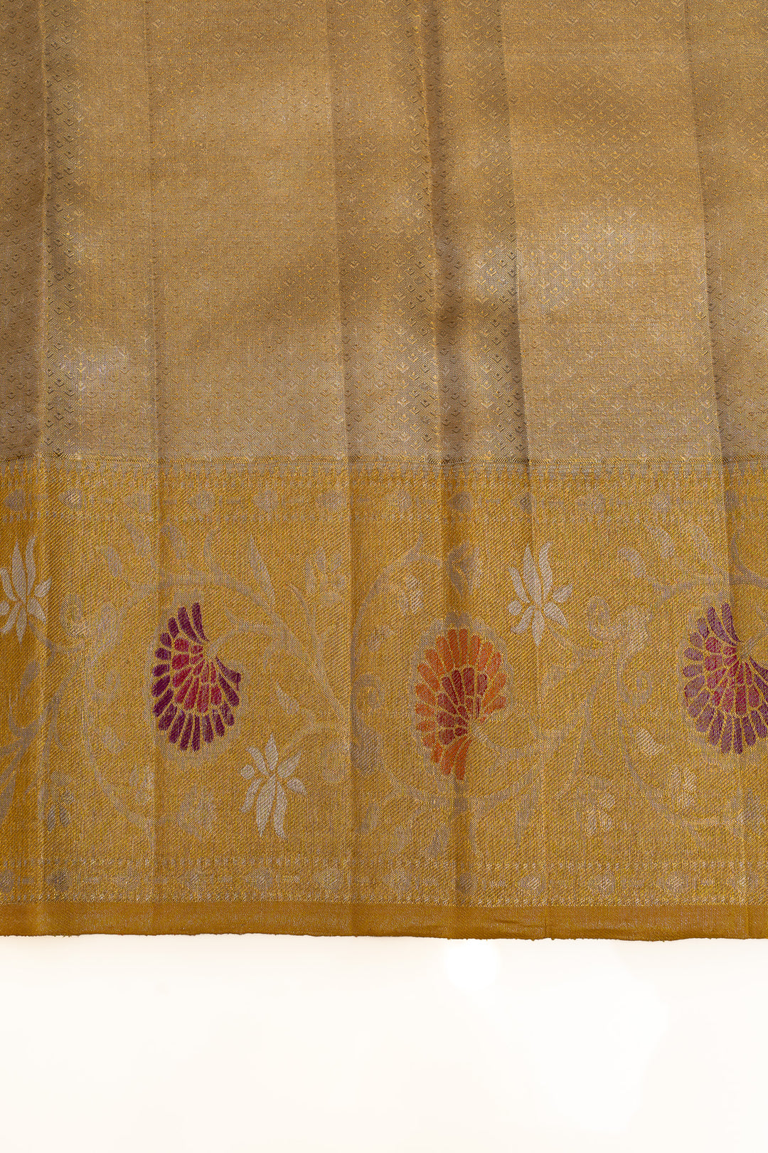 Silver and gold Paithani tissue Kanchipuram silk saree