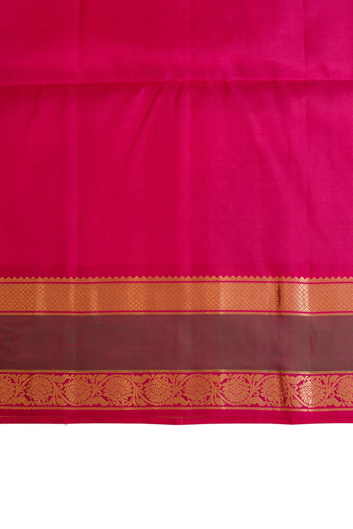 Purple rettai pettu pure Kanchipuram silk saree
