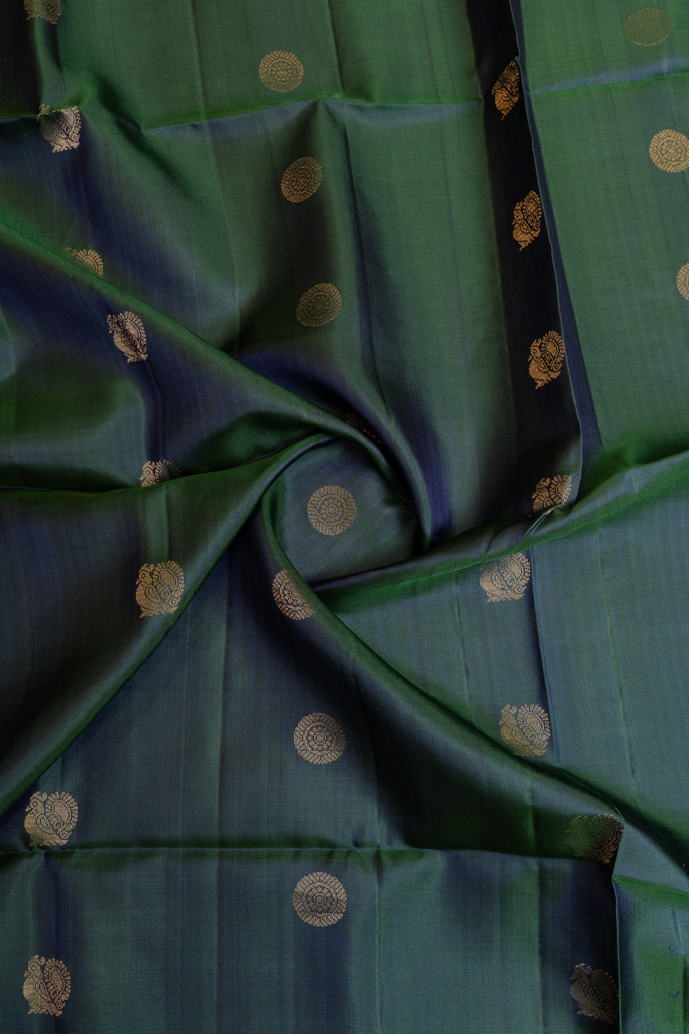 Peacock blue annam chakram pure soft silk saree