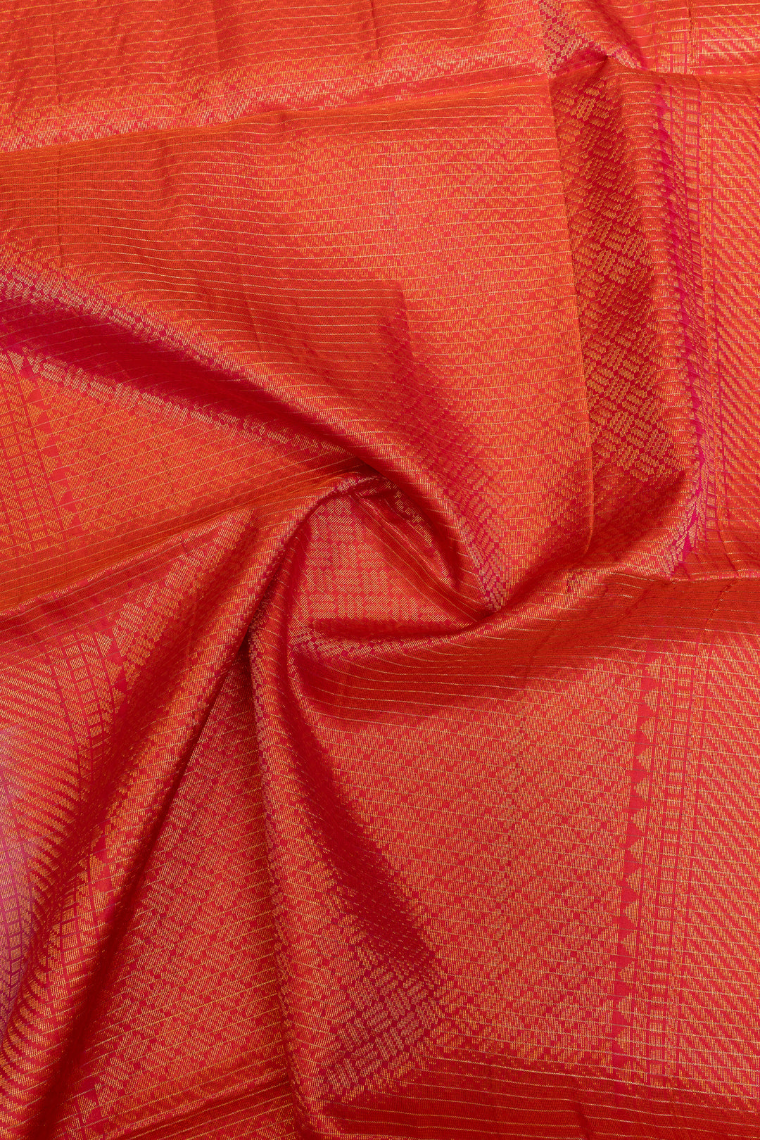 Lilac and red zari checks pure soft silk saree