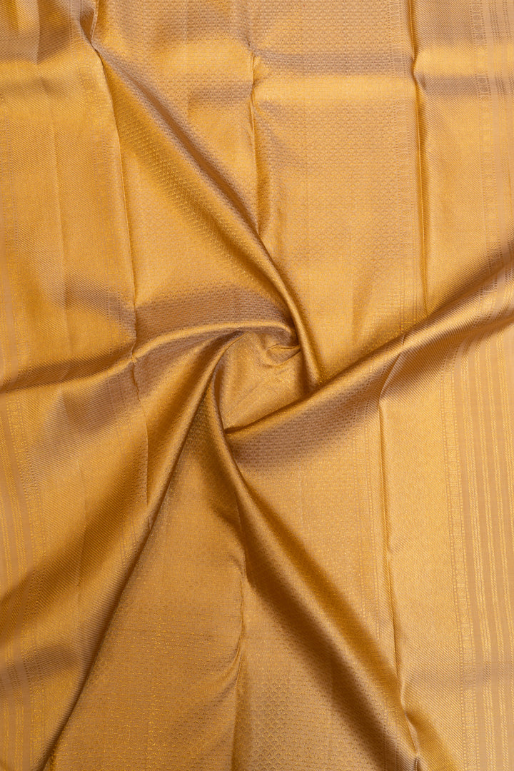 Khaki gold brocade  pure Kanchipuram silk saree