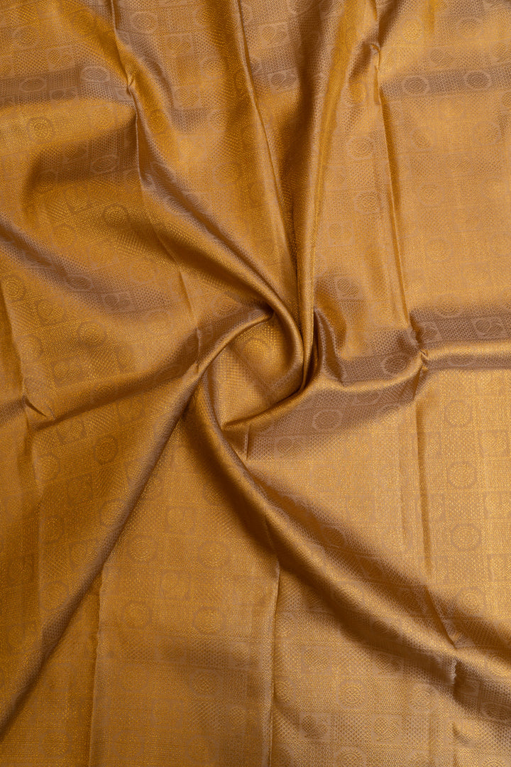 Khaki gold brocade  pure Kanchipuram silk saree