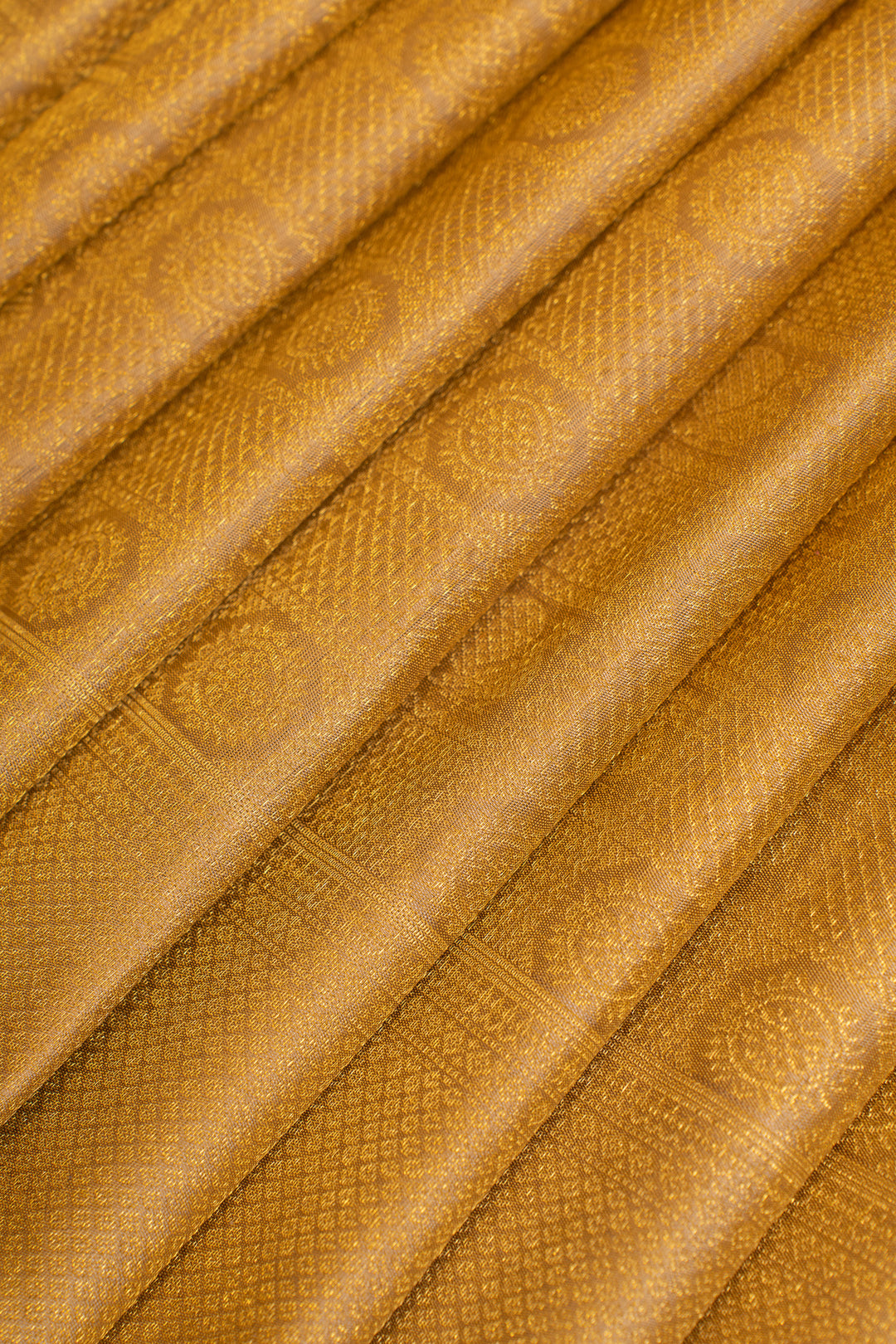 Khaki gold brocade  pure Kanchipuram silk saree