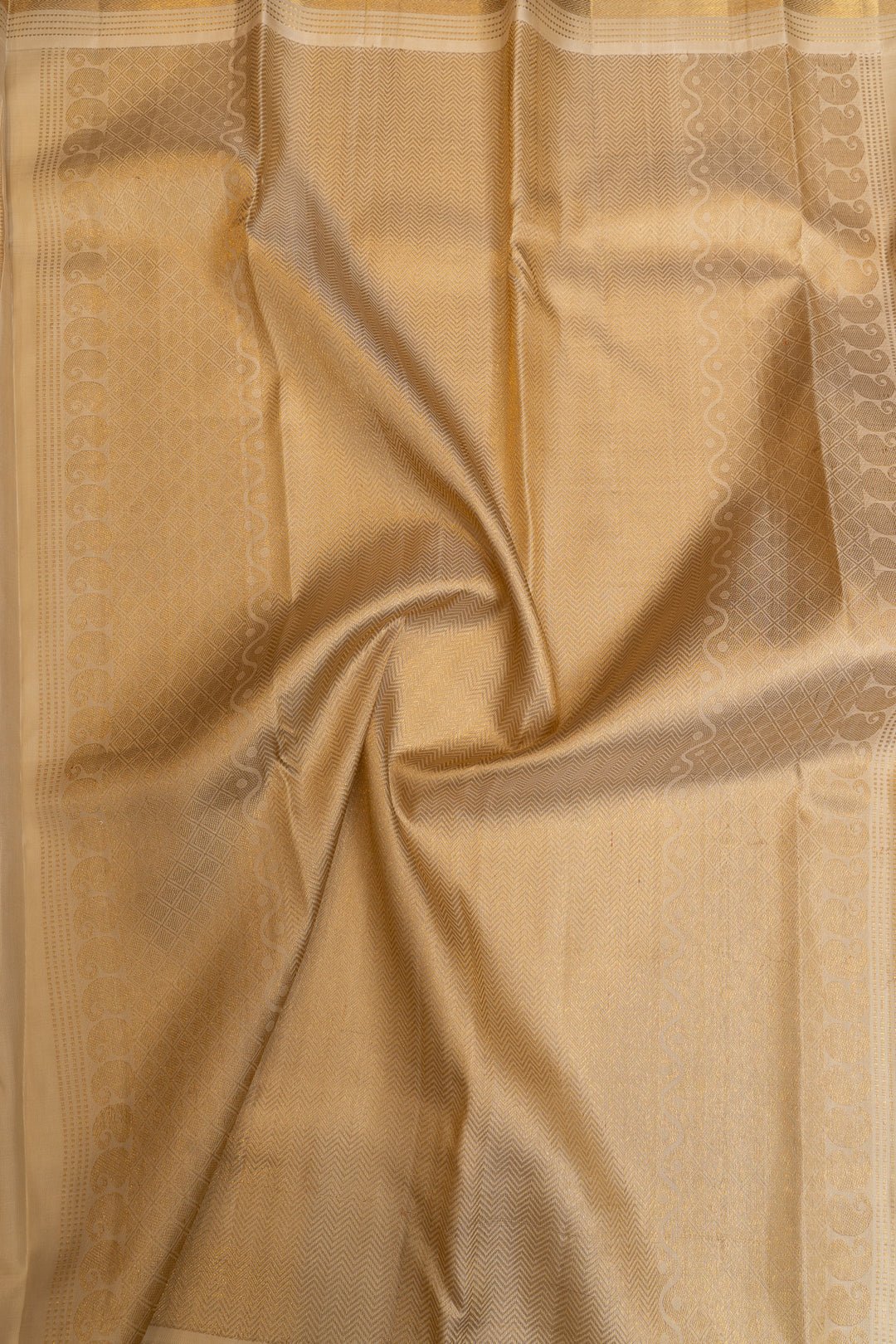 Jamun maroon and ivory yazhi border pure Kanchipuram silk saree