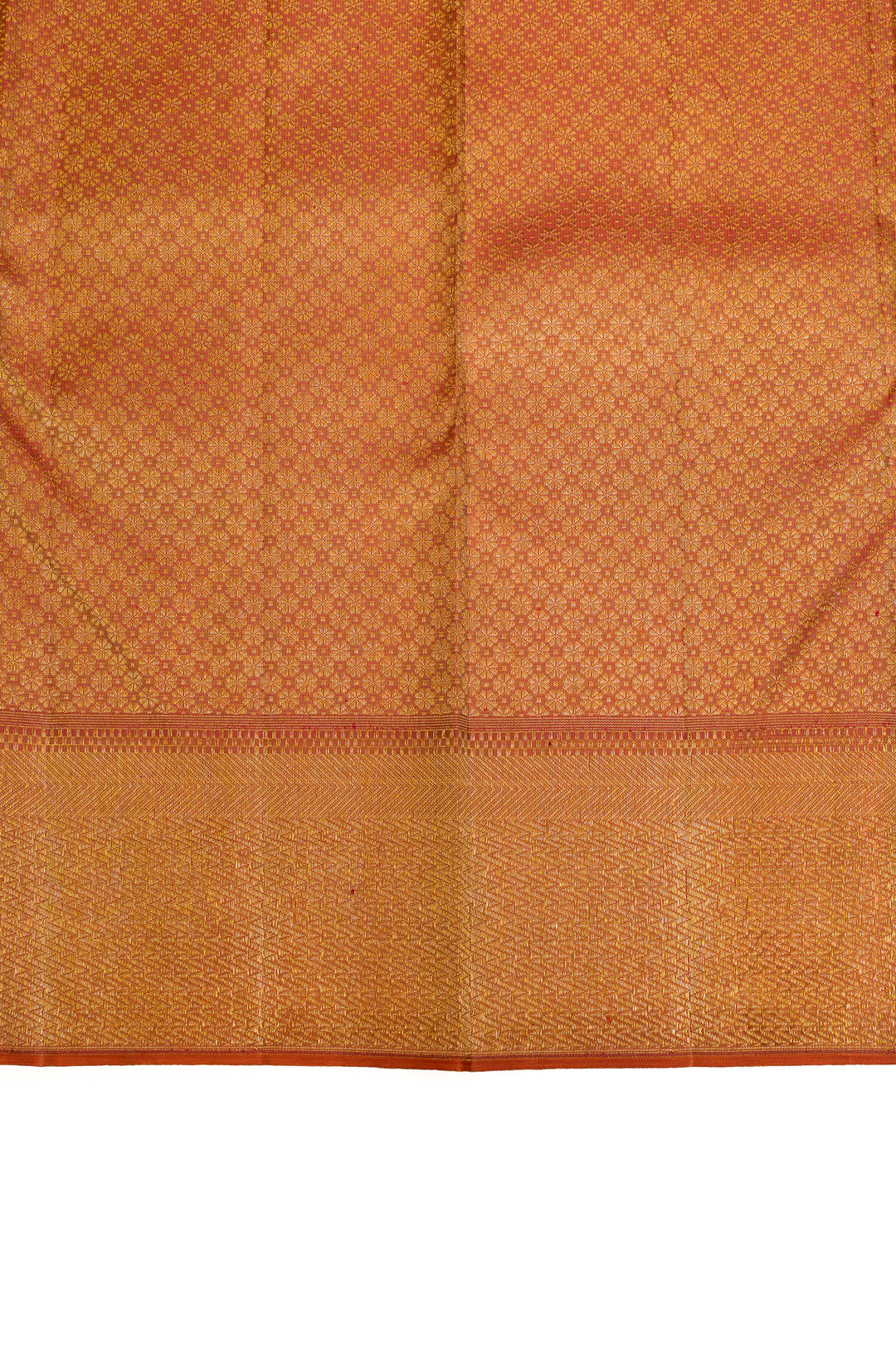Champagne gold annam chakram  pure Kanchipuram silk saree