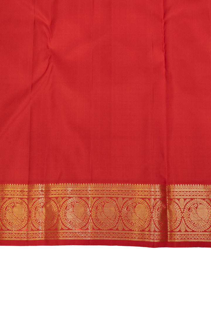 Reddish pink  traditional pure Kanchipuram silk saree