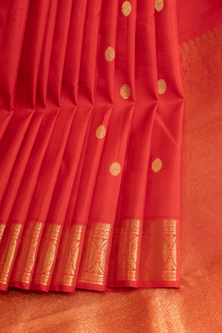 Reddish pink  traditional pure Kanchipuram silk saree