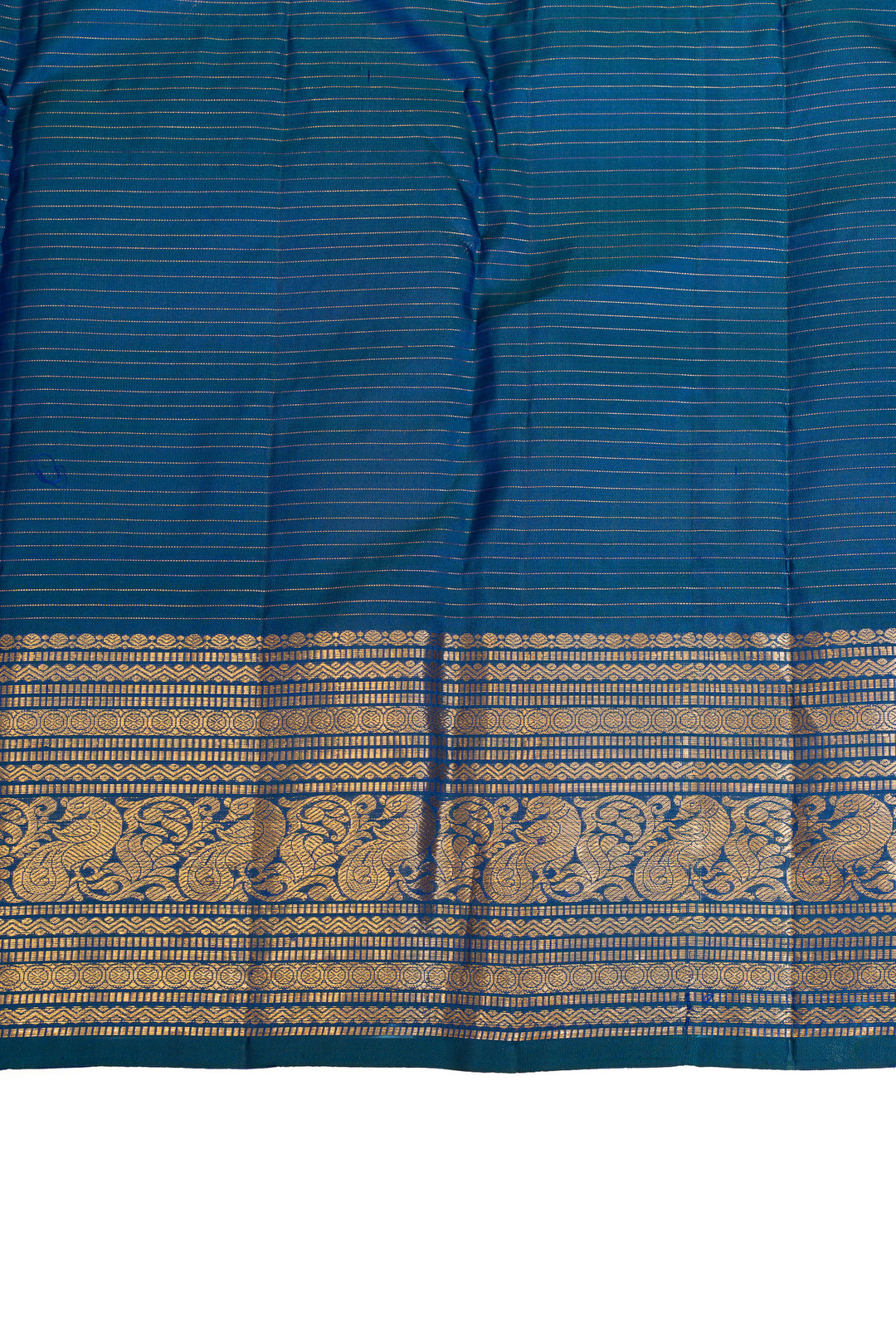 Peacock blue annapakshi  pure Kanchipuram silk saree