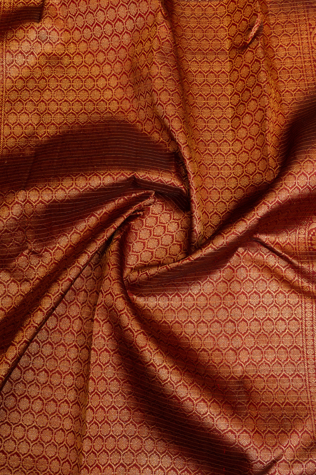 Maroon lakshadeepam pure Kanchipuram silk saree