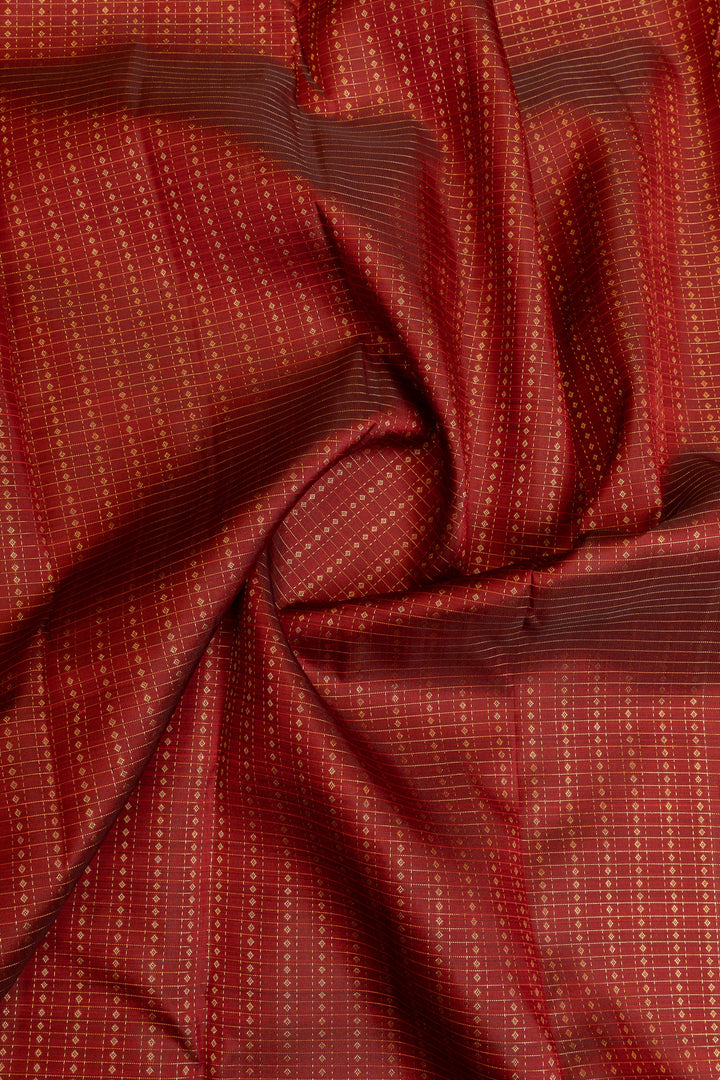 Maroon lakshadeepam pure Kanchipuram silk saree