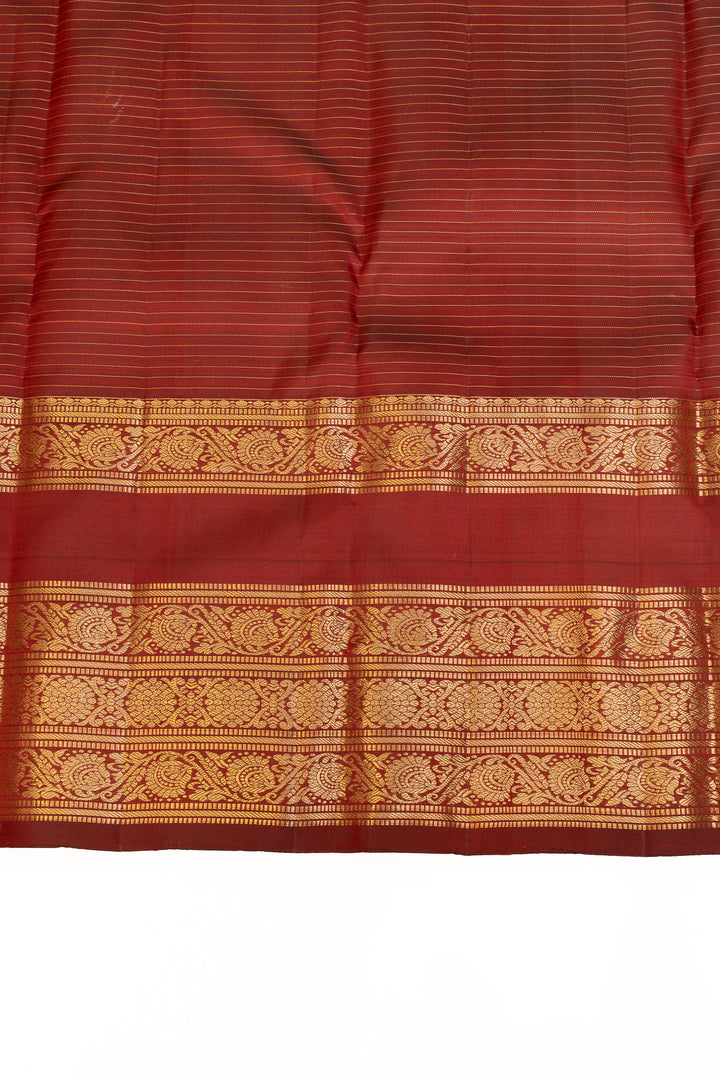Maroon lakshadeepam pure Kanchipuram silk saree