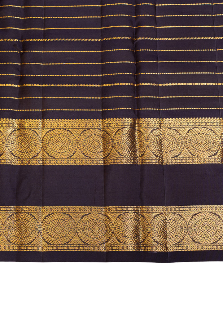 Vintage pink and blue veldhari pure Kanchipuram silk saree