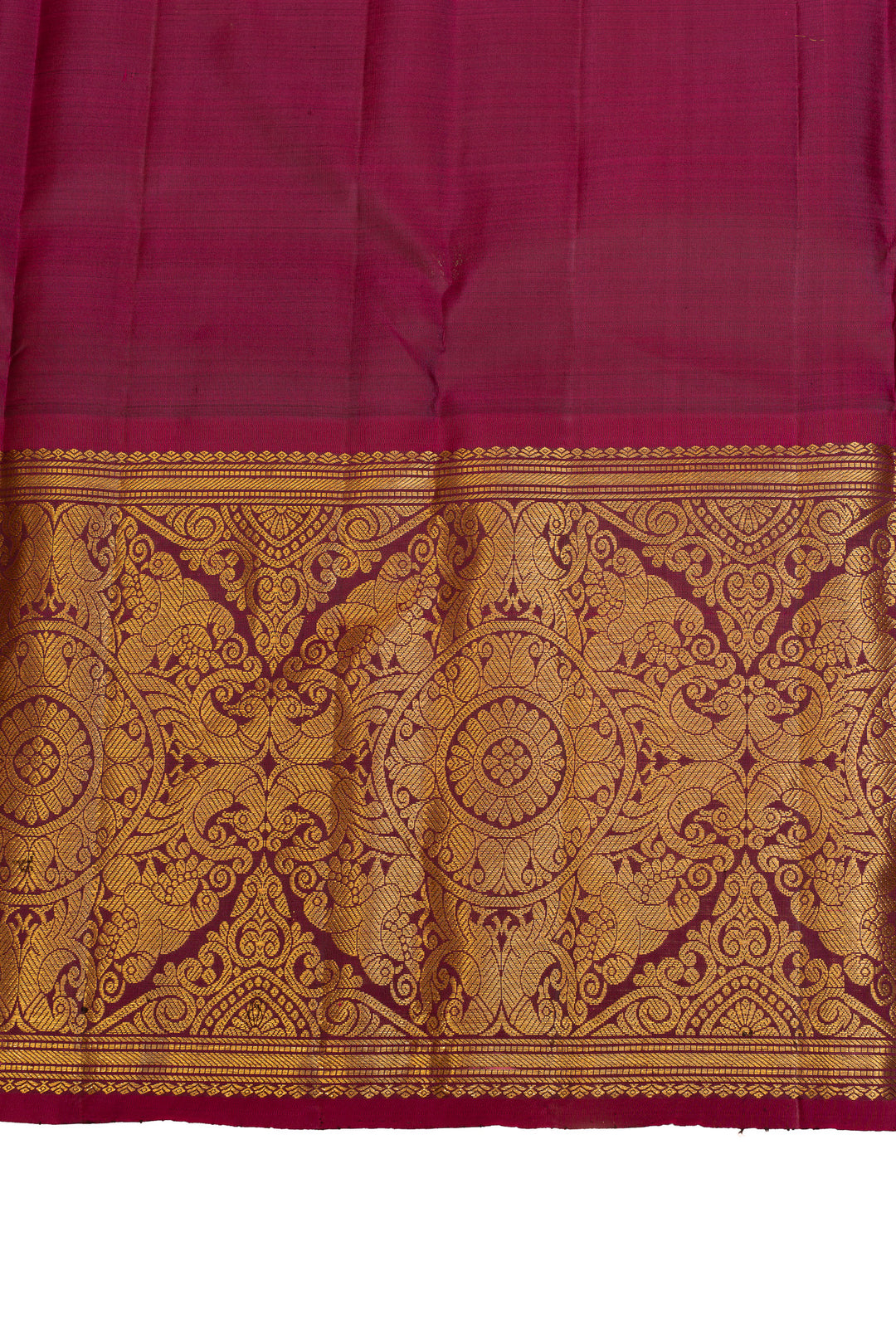 Mehendi  green checks and magenta pure Kanchipuram silk saree