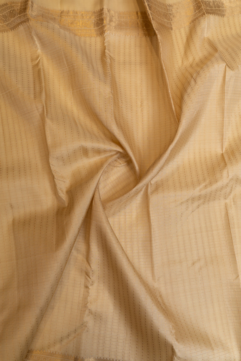 Ivory lakshadeepam pure Kanchipuram silk saree