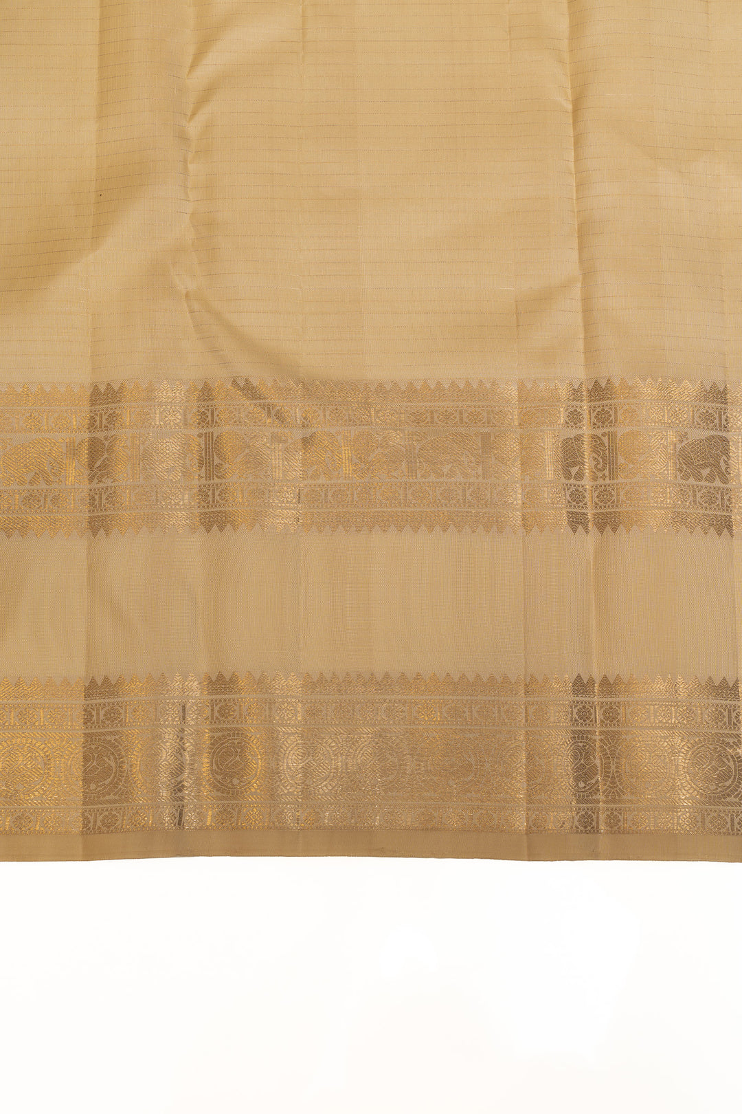 Ivory lakshadeepam pure Kanchipuram silk saree
