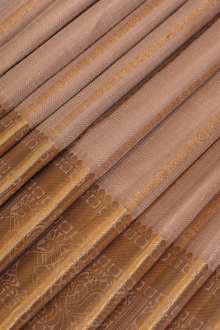 Lilac zari panel pure Kanchipuram silk  saree