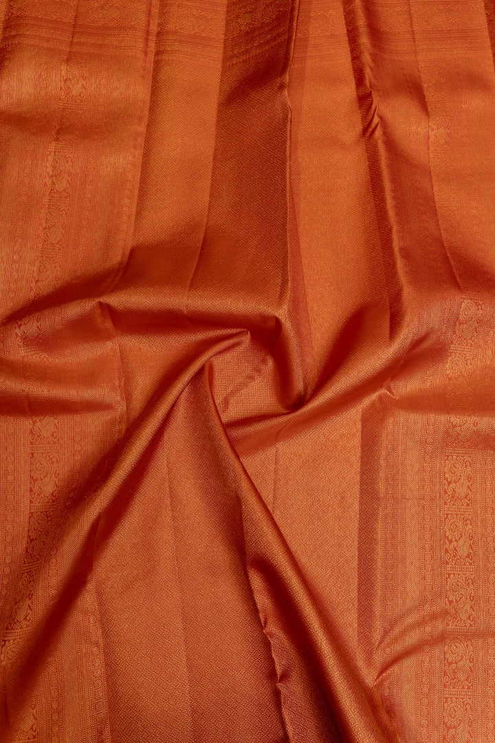 Red floral brocade pure Kanchipuram silk  saree