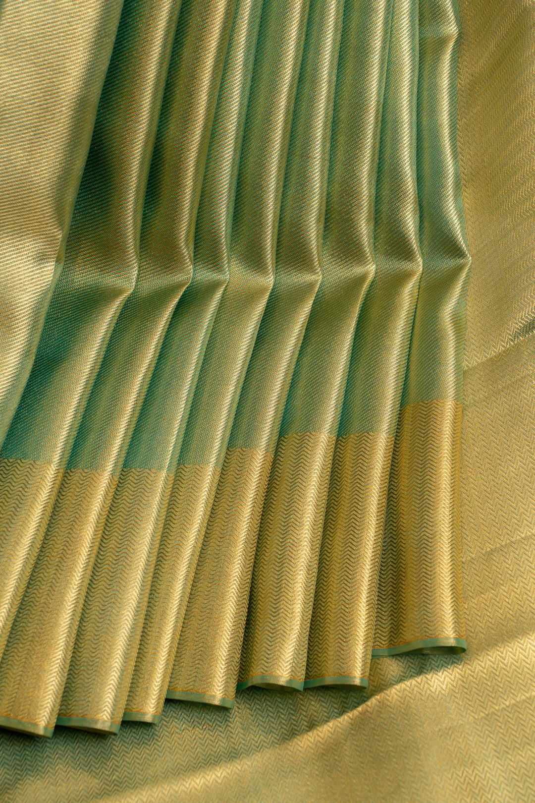 Pastel green tissue brocade pure Kanchipuram silk  saree