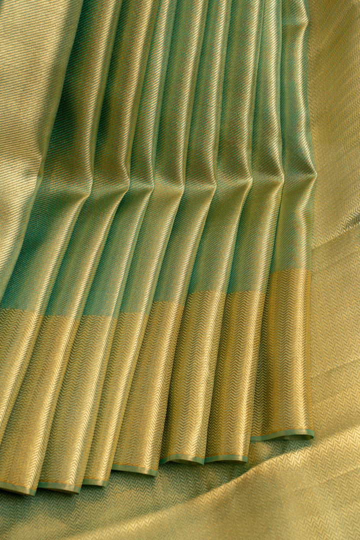 Pastel green tissue brocade pure Kanchipuram silk  saree