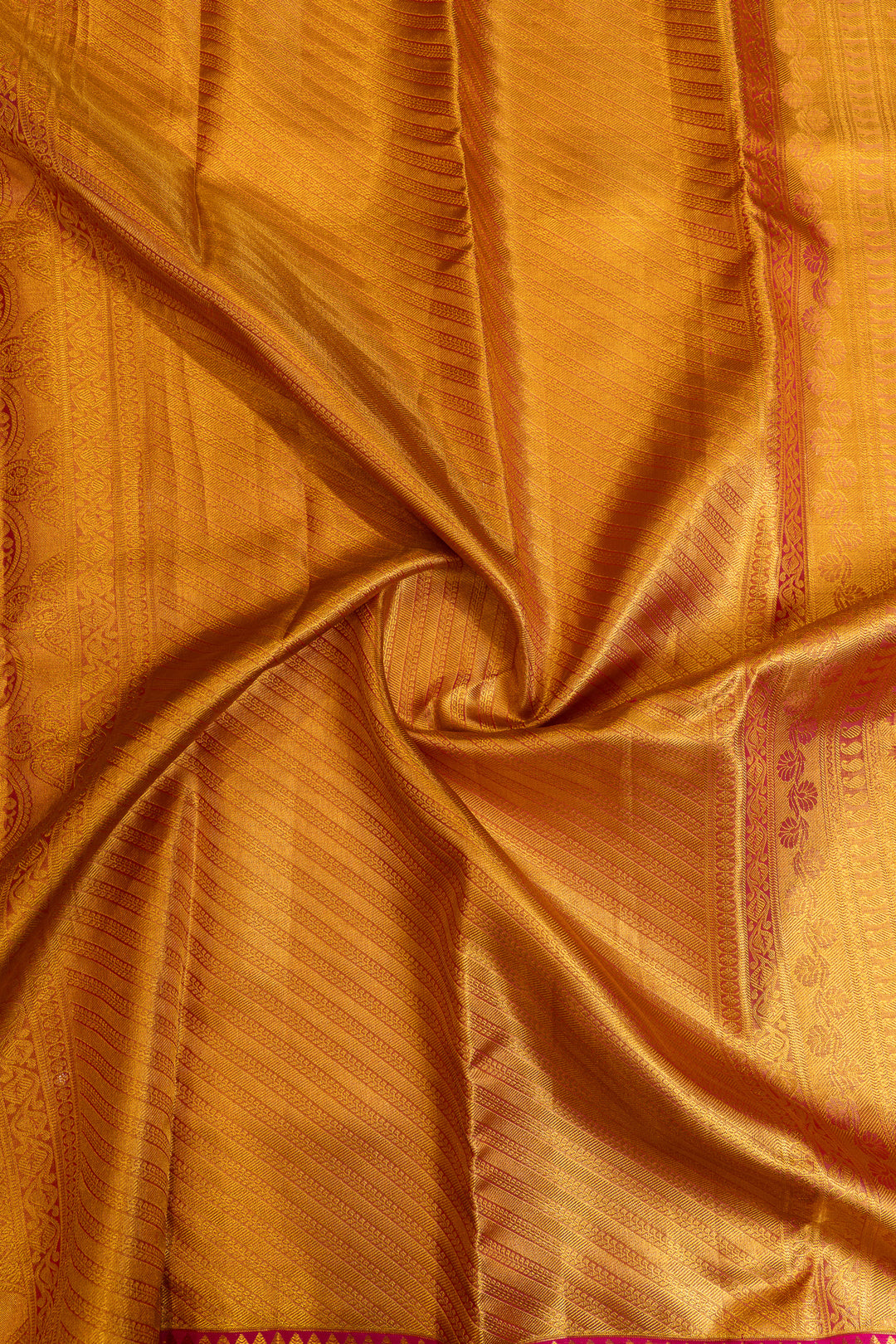 Gold floral brocade pure Kanchipuram silk saree