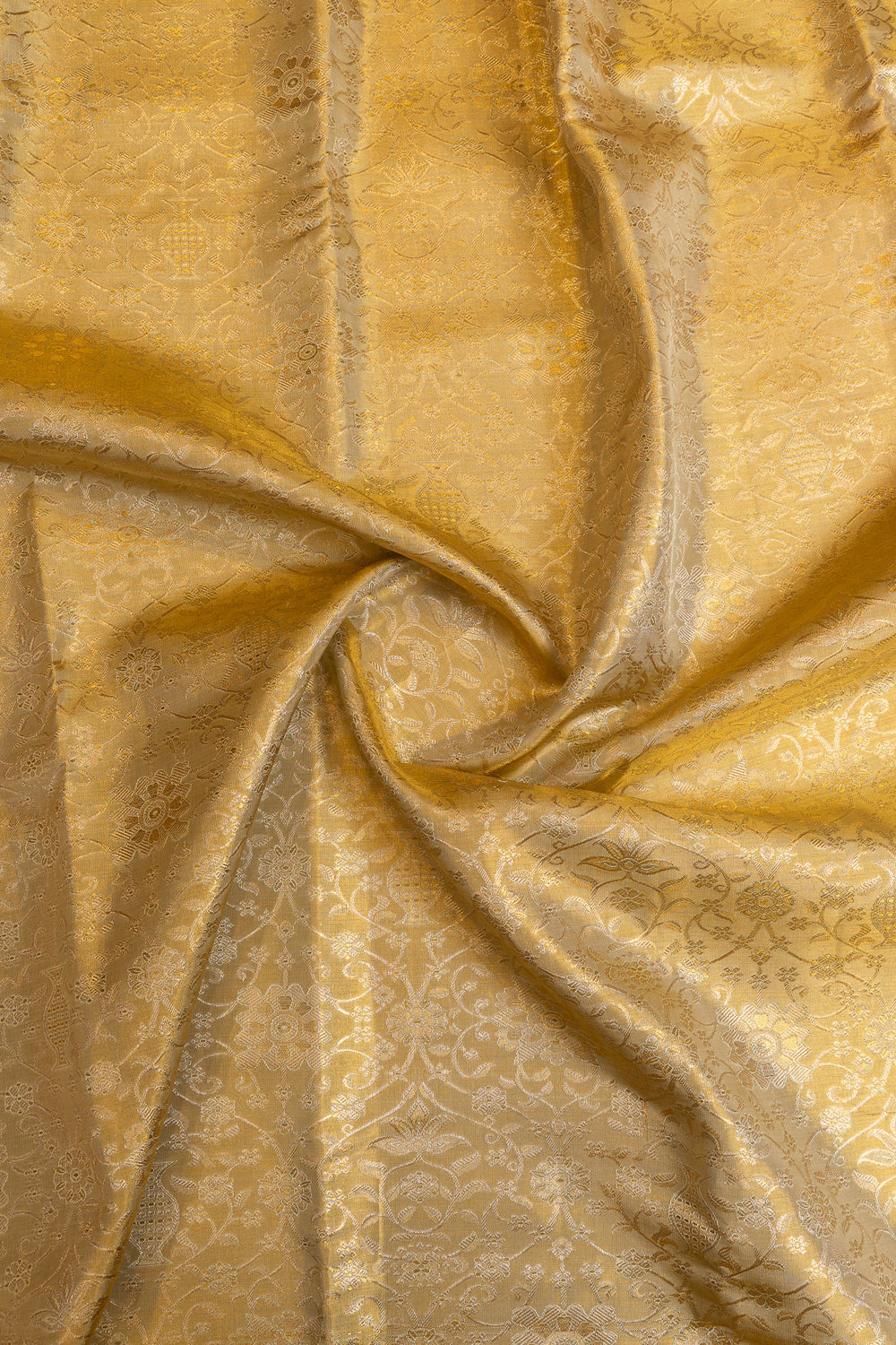 Gold floral brocade pure Kanchipuram silk saree