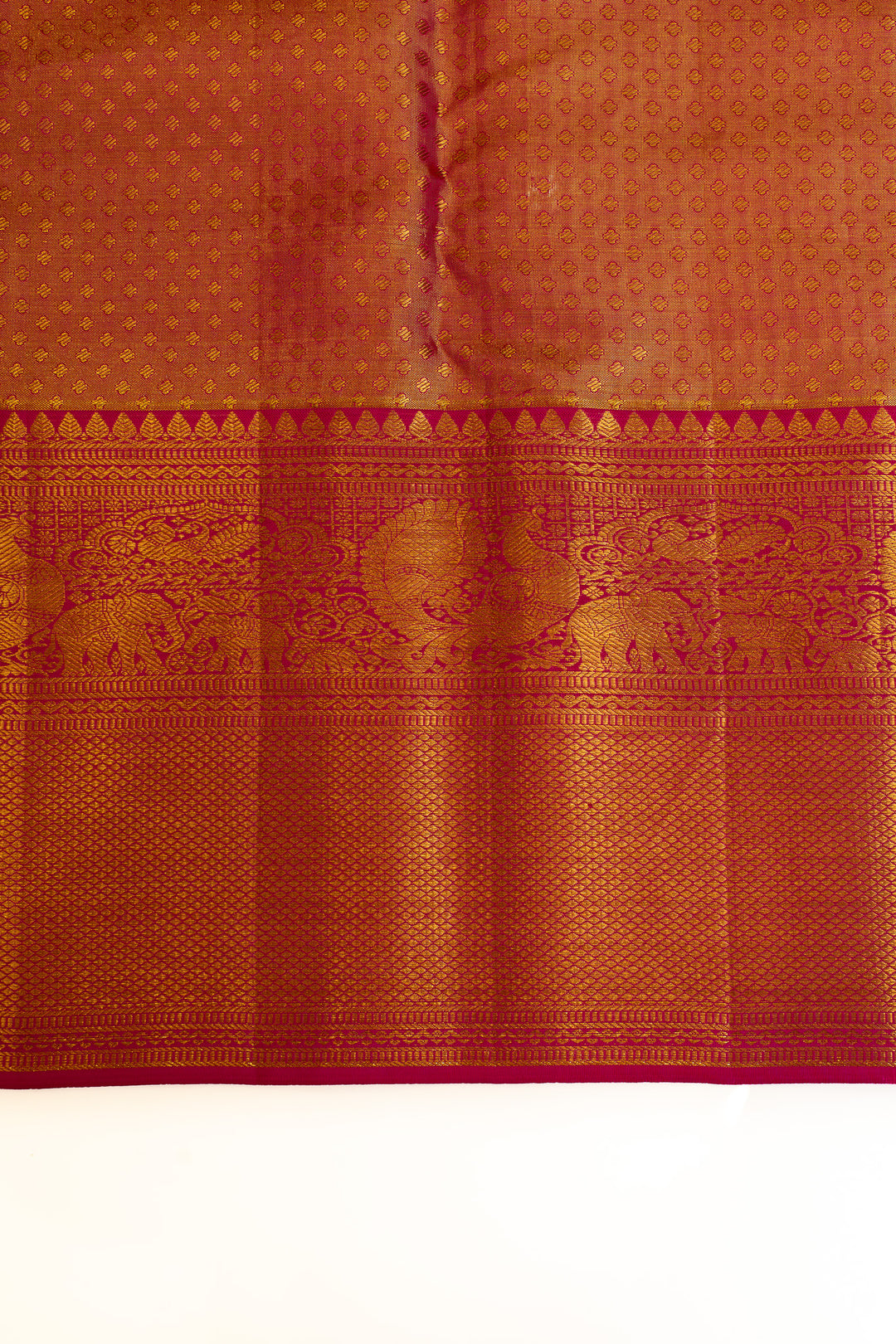 Gold floral brocade pure Kanchipuram silk saree