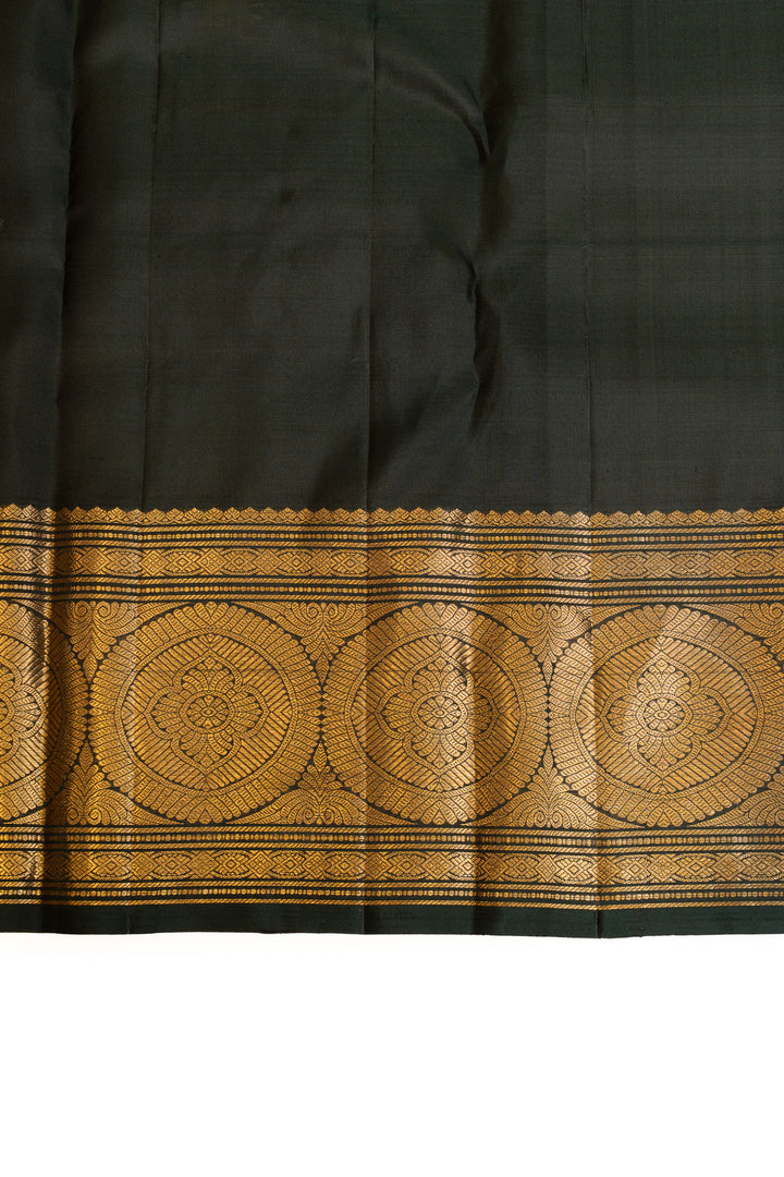 Purple zari checks traditional pure Kanchipuram silk saree