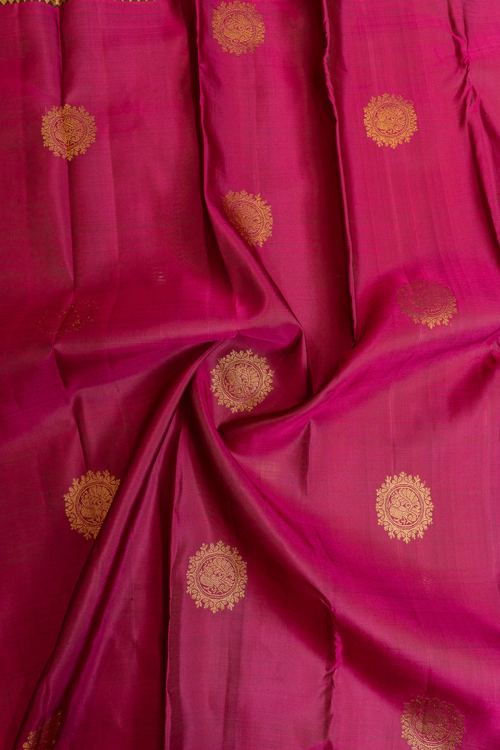 Magenta purple traditional pure Kanchipuram silk saree