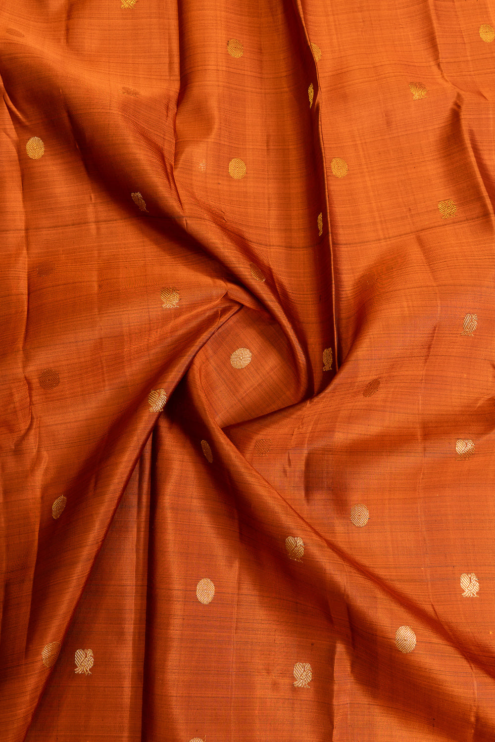 Rust orange and jamun pure Kanchipuram silk saree