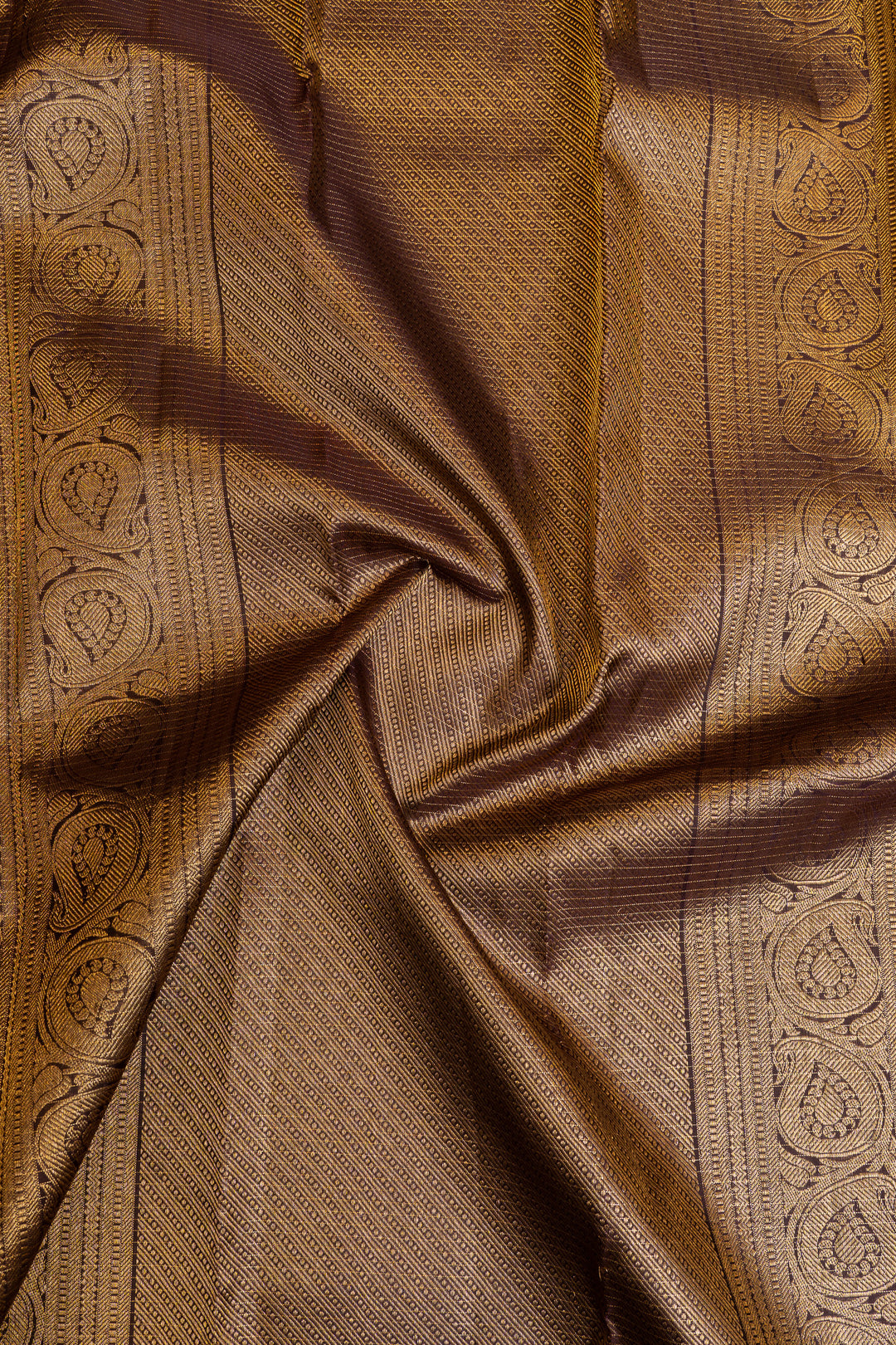Rust orange vairaoosi pure Kanchipuram silk saree